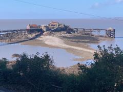 Birnbeck Pier, linking the mainland to the small island used as a steamer wharf - closed in 1979 and now derelict